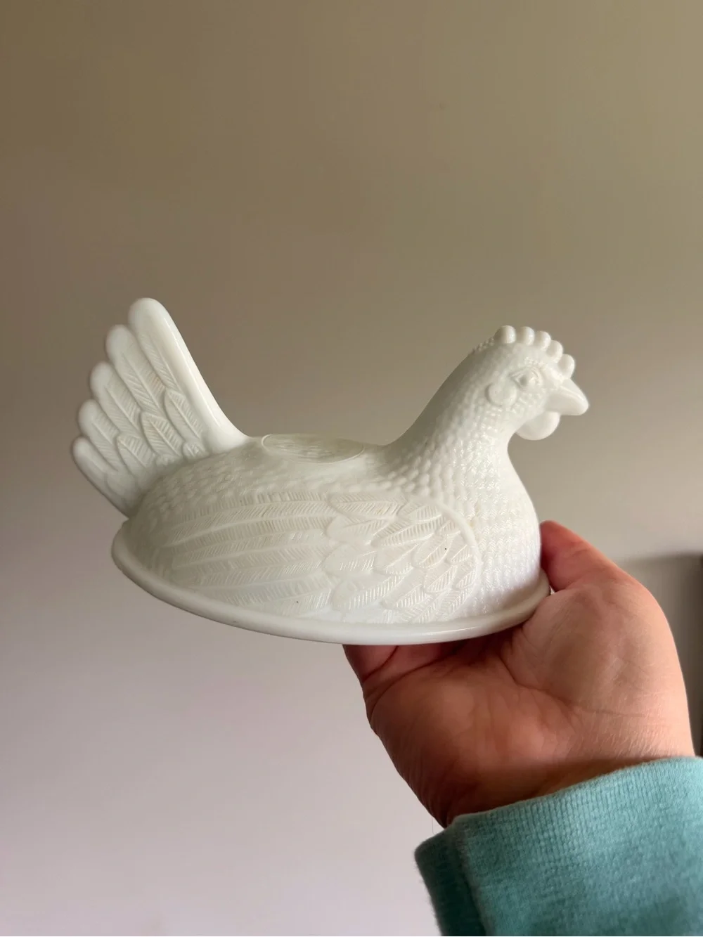 Indiana Glass White Milk Glass Hen on nest TOP ONLY - Picture 1 of 6